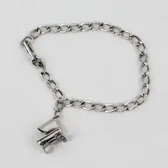P&B Sterling Silver Baby Cradle Charm Bracelet 7"