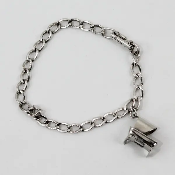P&B Sterling Silver Baby Cradle Charm Bracelet 7"