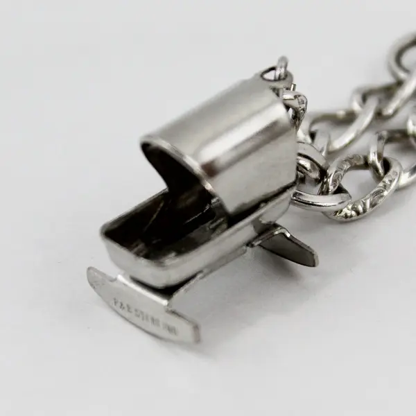 P&B Sterling Silver Baby Cradle Charm Bracelet 7"