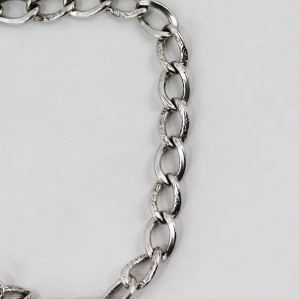 P&B Sterling Silver Baby Cradle Charm Bracelet 7"