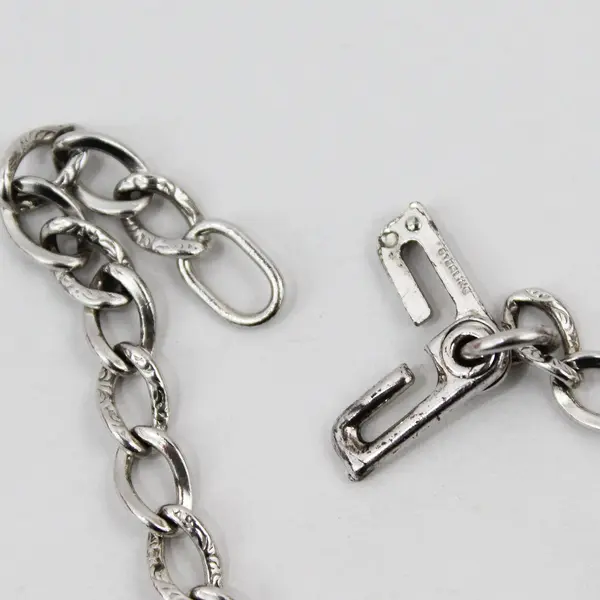 P&B Sterling Silver Baby Cradle Charm Bracelet 7"