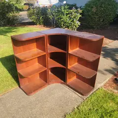 Vintage Modular Corner Bookcase Shelf Set 3 pc Wood Shelving Unit - Local Pickup