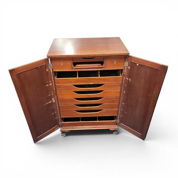 Vintage Wooden Vanity Armoire Chest Mirror Jewelry Drawers Storage -Local Pickup