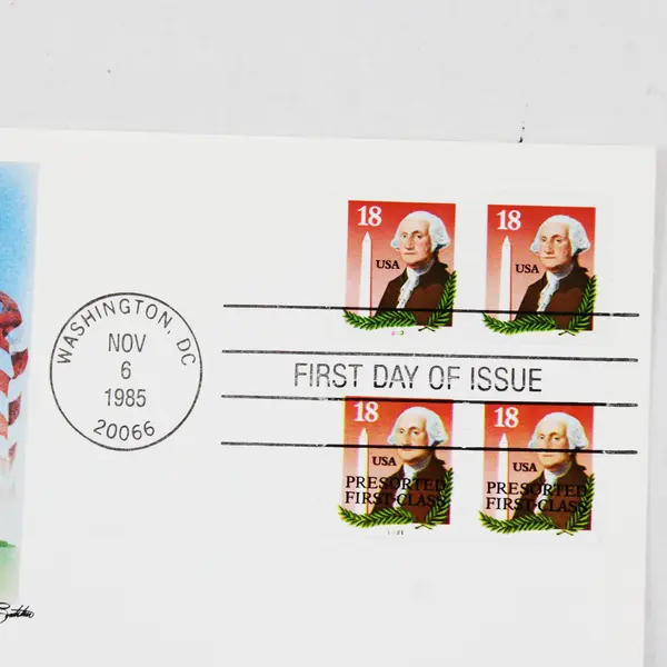 Lot Of 9 Patriotic Stamp 1985 First Day Covers Fleetwood Cachet