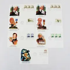 Lot of 7 U.S. Military Theme Stamps 1985 First Day Covers Fleetwood Cachet