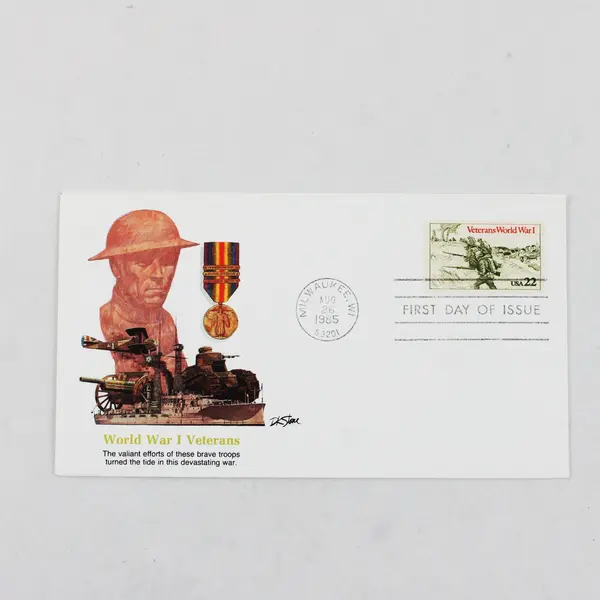Lot of 7 U.S. Military Theme Stamps 1985 First Day Covers Fleetwood Cachet