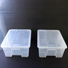 Lot of 2 IKEA Samla Box Clear 11" x 7 ½" x 5 ½" 1 Gallon 701.029.72
