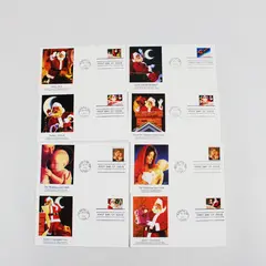 Lot Of 8 Christmas 1991 Stamps Fleetwood First Day Covers