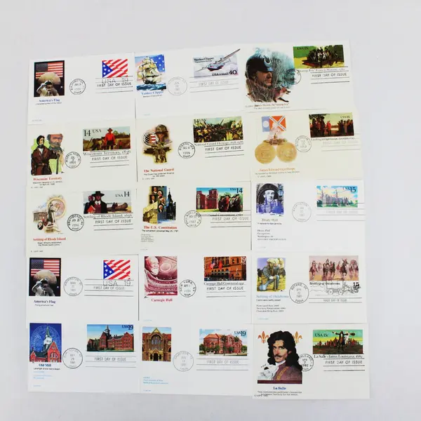 Lot of 15 American History FDC Postal Cards 1982-1991