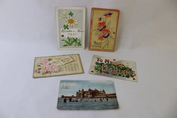 Lot of 5 Vintage 1910s Greeting Card Postcards Mills Nebraska