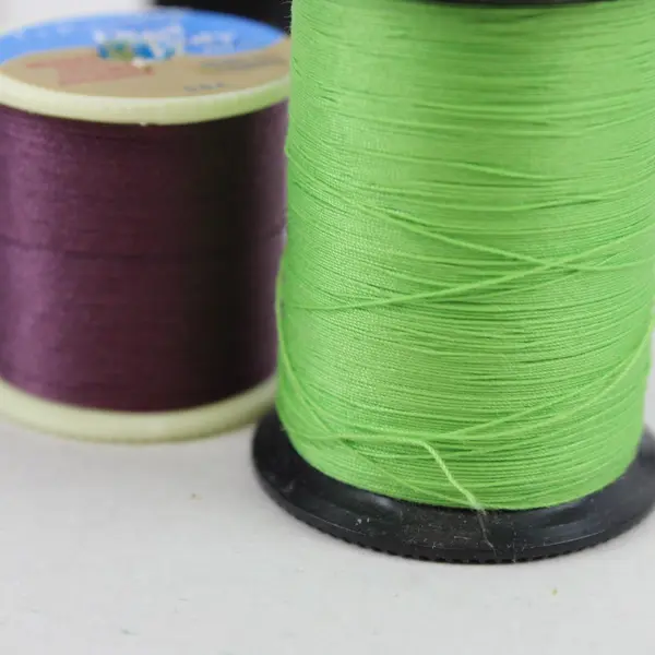 Lot of 9 Sewing Thread Spools Mixed Brand/Colors Green Black White Blue Purple