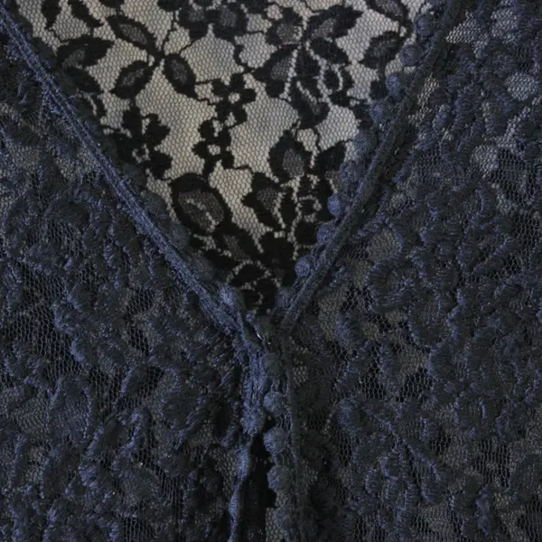 New Directions Black Lace Open Front 3/4 Sleeve Cardigan