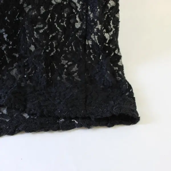 New Directions Black Lace Open Front 3/4 Sleeve Cardigan