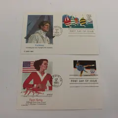 Lot Of 2 Olympics Stamp First Day Covers 1980 1983 Fleetwood Cachet