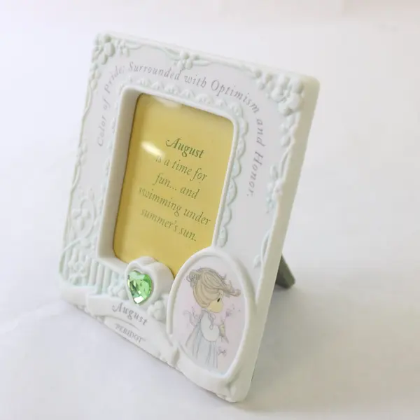 1997 Enesco Precious Moments August Birth Stone Frame 2.25"x3"