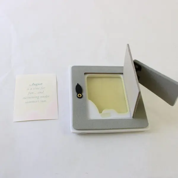 1997 Enesco Precious Moments August Birth Stone Frame 2.25"x3"
