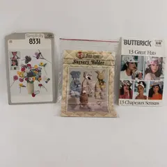 Lot of 3 Sewing Patterns Simplicity 8331 Butterick 5948 Patch Press