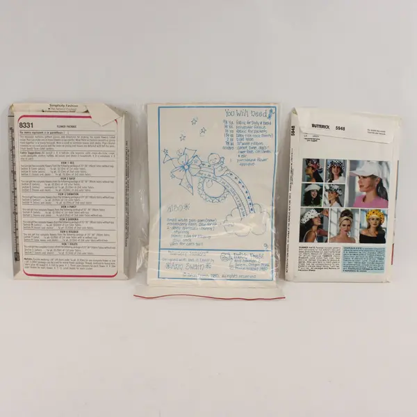 Lot of 3 Sewing Patterns Simplicity 8331 Butterick 5948 Patch Press