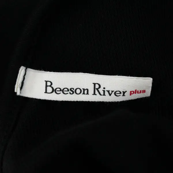 Beeson River Plus Size Black Long Sleeve Sweater Dress w/ Black and White Plaid