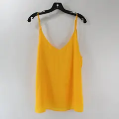 Piazza Italia Women's Large Yellow V-Neck Tank Top Cami