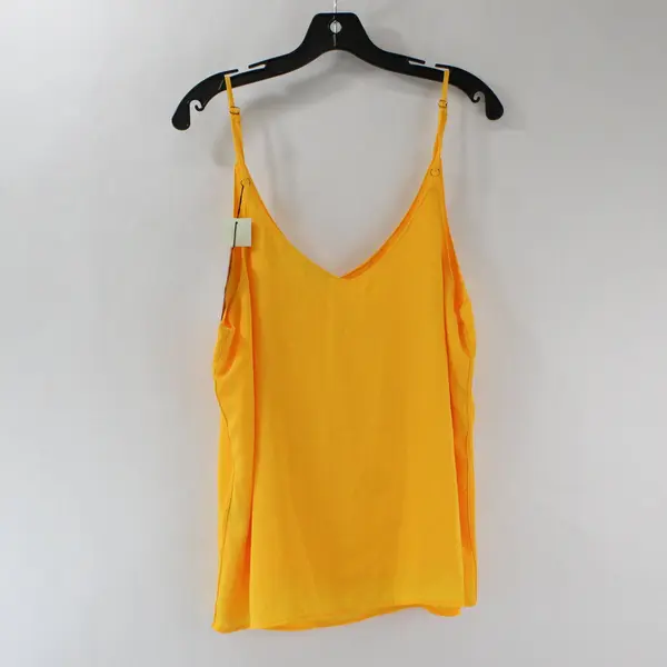Piazza Italia Women's Large Yellow V-Neck Tank Top Cami
