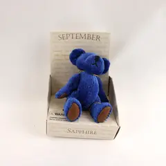 Russ Berrie Bear Of The Month Sapphire September Birthstone Necklace W/ Box 3"