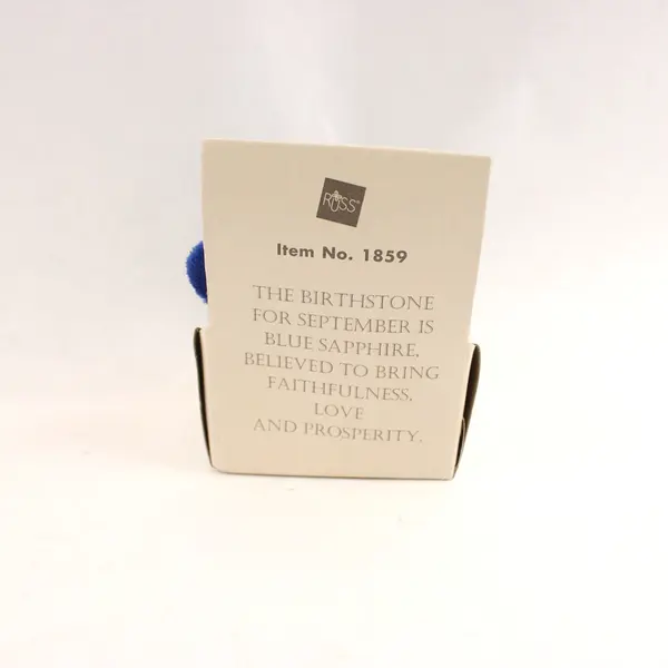 Russ Berrie Bear Of The Month Sapphire September Birthstone Necklace W/ Box 3"