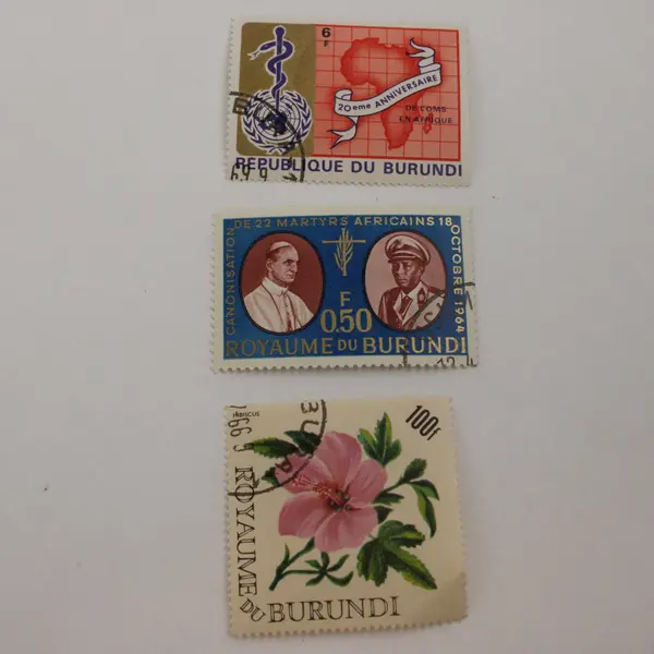 Lot Of 7 Burundi 1960s Commemorative Stamps Lightly Hinged