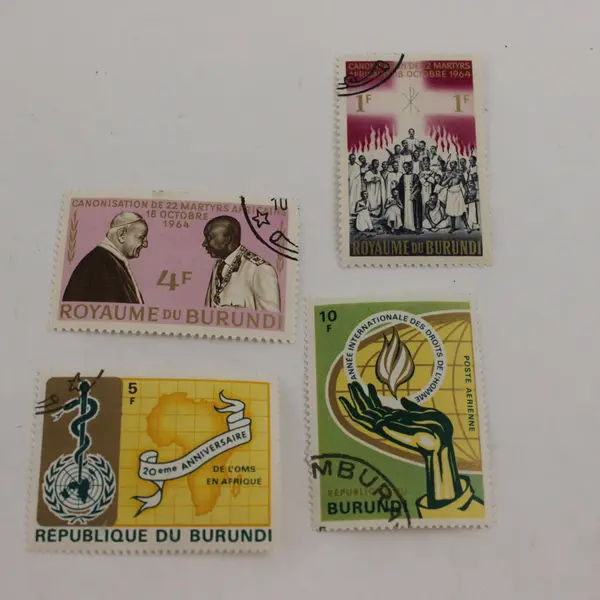 Lot Of 7 Burundi 1960s Commemorative Stamps Lightly Hinged