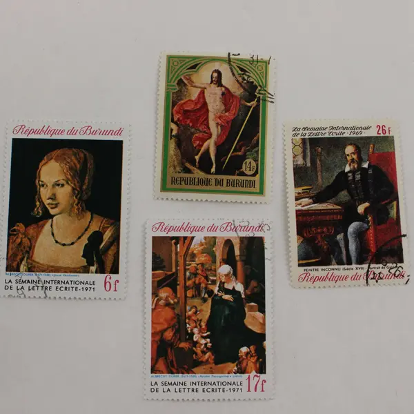 Lot Of 9 Burundi 1960s 1970s Art Stamps Lightly Hinged
