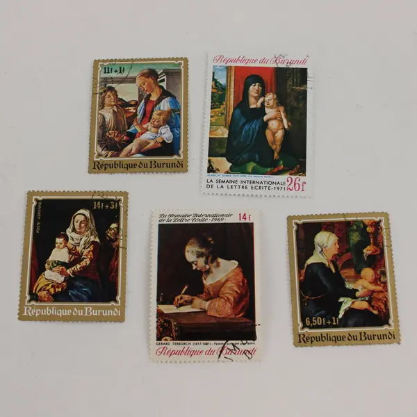 Lot Of 9 Burundi 1960s 1970s Art Stamps Lightly Hinged