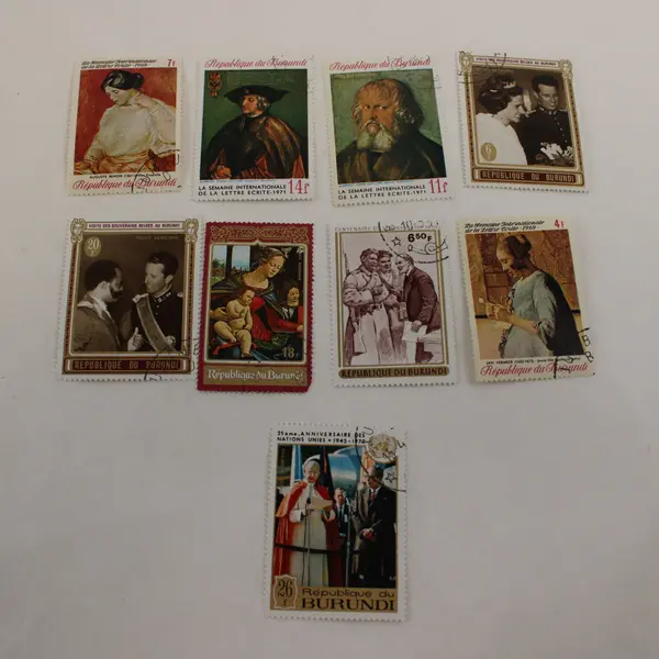 Lot of 9 Burundi 1960s 1970s Commemorative Stamps Lightly Hinged