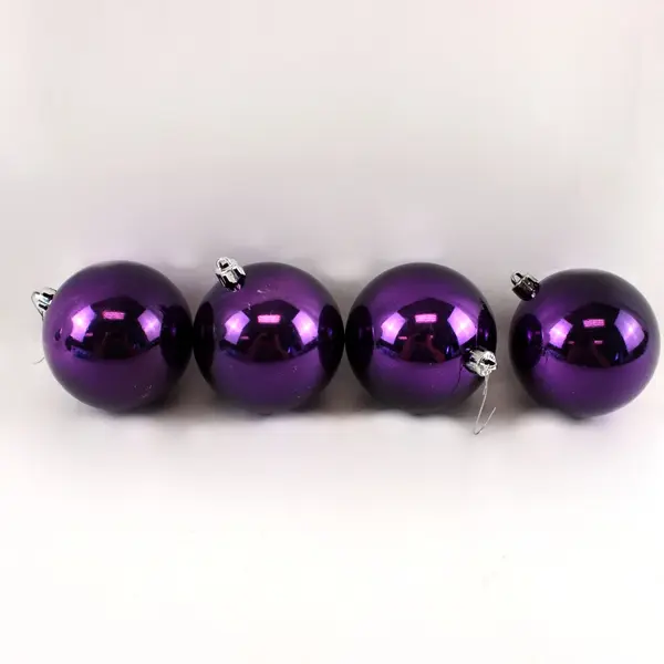 Lot of 16 Plastic Christmas Ornaments Silver Blue Purple