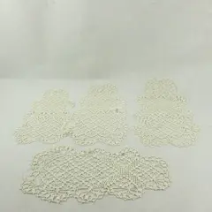 Lot of 4 Vintage Ivory Crochet Doilies Home Decor Table Styling