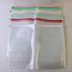 Lot of 6 Mesh Storage Bags with Zippered Tops - 16.8"x12.8" 