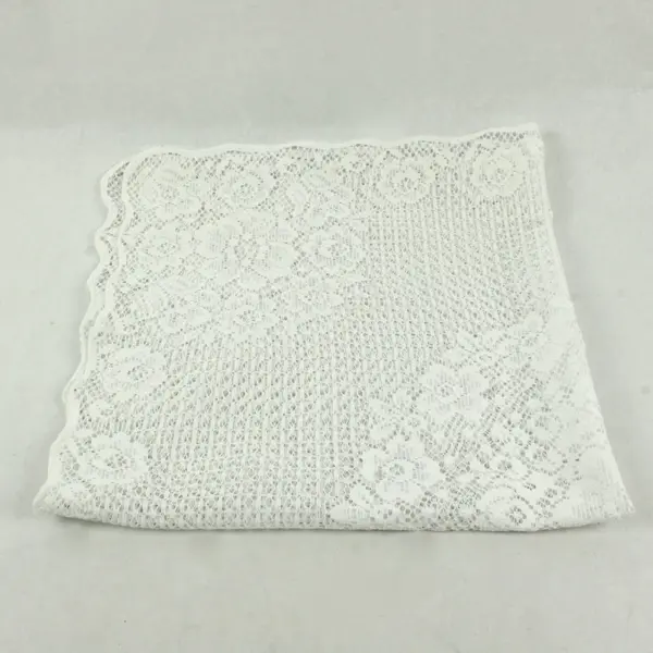 Vintage White Hand Crochet Table Top Doily, Large Square 28” x 30”