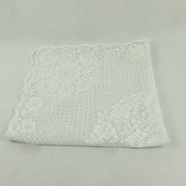Vintage White Hand Crochet Table Top Doily, Large Square 28” x 30”