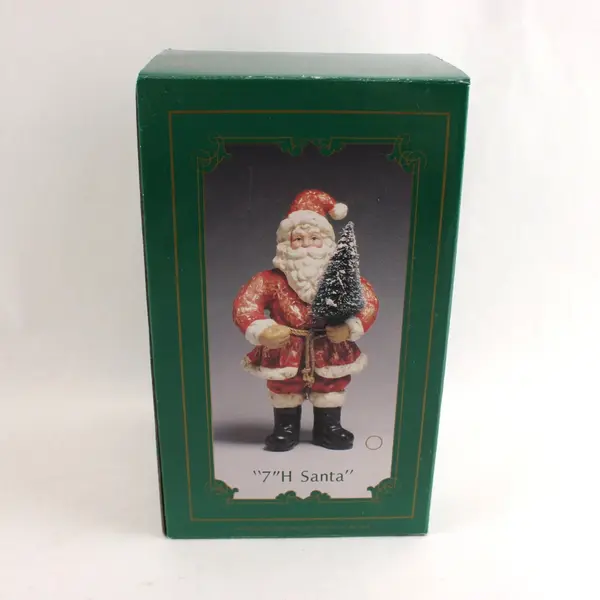 Kurt S. Adler Inc Santa Green Coat 7" Tall Decorative Christmas Figurine W1718