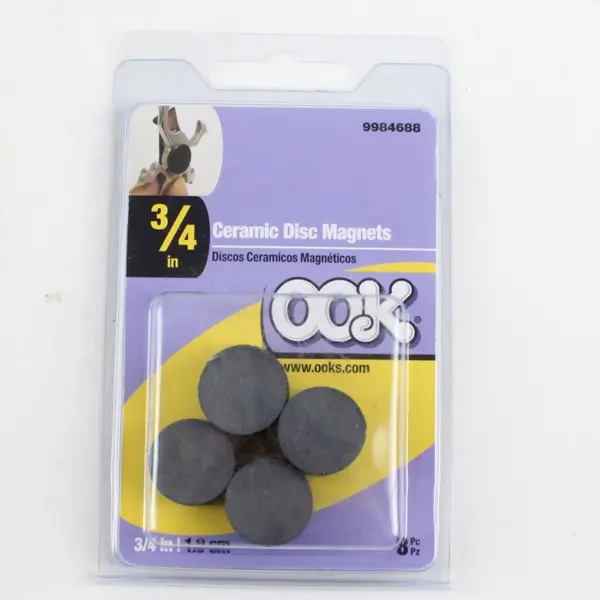 Ooks 8 Dark Gray 3/4" Round Ceramic Disc Magnets