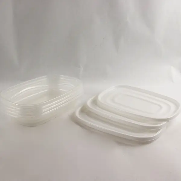 3 ct Rubbermaid TakeAlongs Rectangle Food Storage Containers Lids Quik Clik Seal