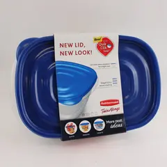 3 ct Rubbermaid TakeAlongs Rectangle Food Storage Containers Quik Clik Seal Blue