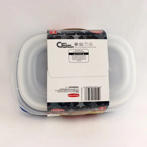 3 ct Rubbermaid TakeAlongs Rectangle Food Storage Containers Quik Clik Seal Blue