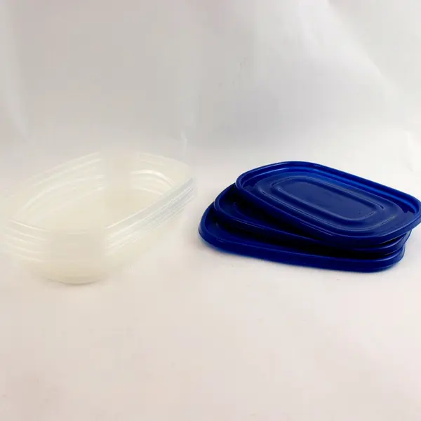 3 ct Rubbermaid TakeAlongs Rectangle Food Storage Containers Quik Clik Seal Blue