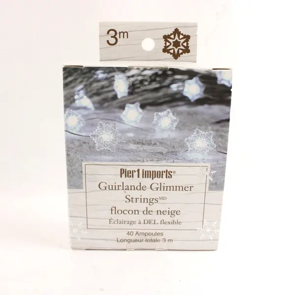 Pier 1 Imports Holiday Snowflake Glimmer Light String 10 ft 40 Lights