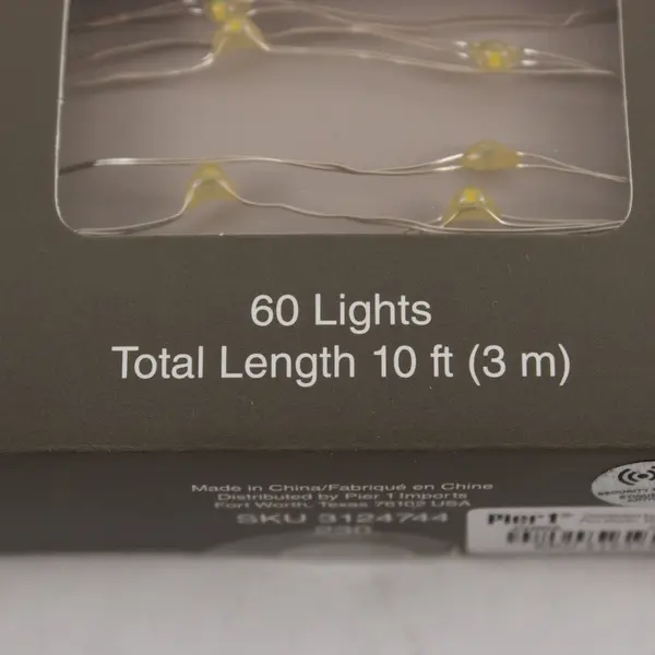 Pier 1 Imports Glimmer Strings Pure White LED 60 Lights 10 ft