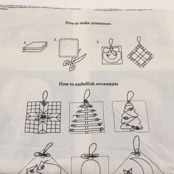 DreamSpinners Yuletide Ornaments Sewing Panel Pattern 72x44 Cranston Fabric
