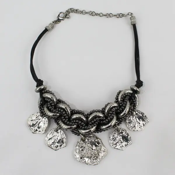 Chico's Silver-Tone Chunky Chain Dangle Necklace 20"