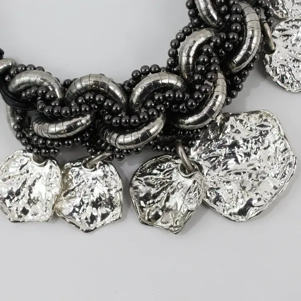 Chico's Silver-Tone Chunky Chain Dangle Necklace 20"
