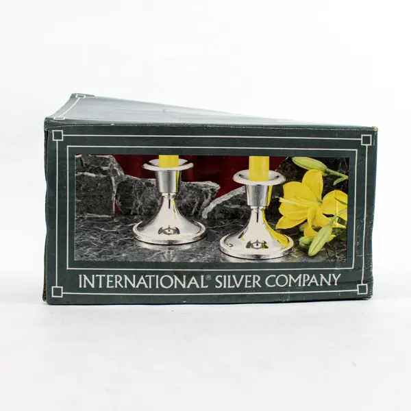 Open Box International Silver Company Silver-plated Candlesticks - 3" High 