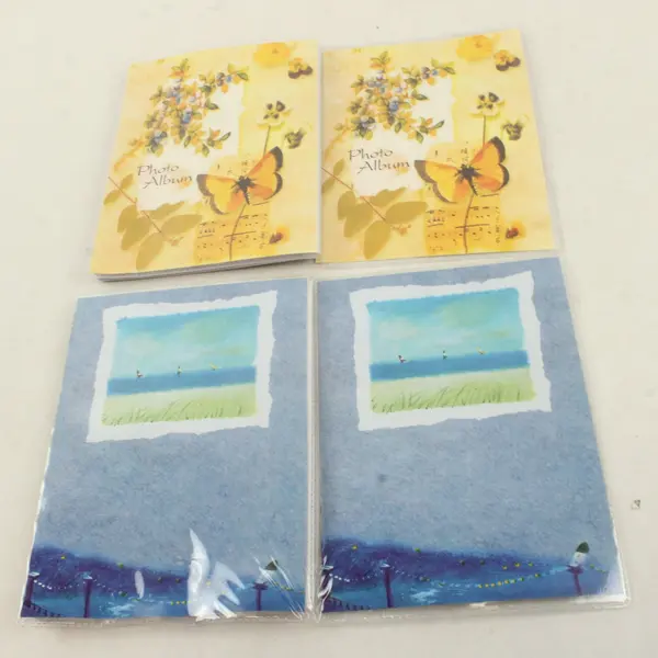 Lot of 4 Used Plastic 4x6 Photo Albums Yellow Butterfly & Blue Scenic